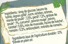Ingrédients des cubes de bouillons sans sel